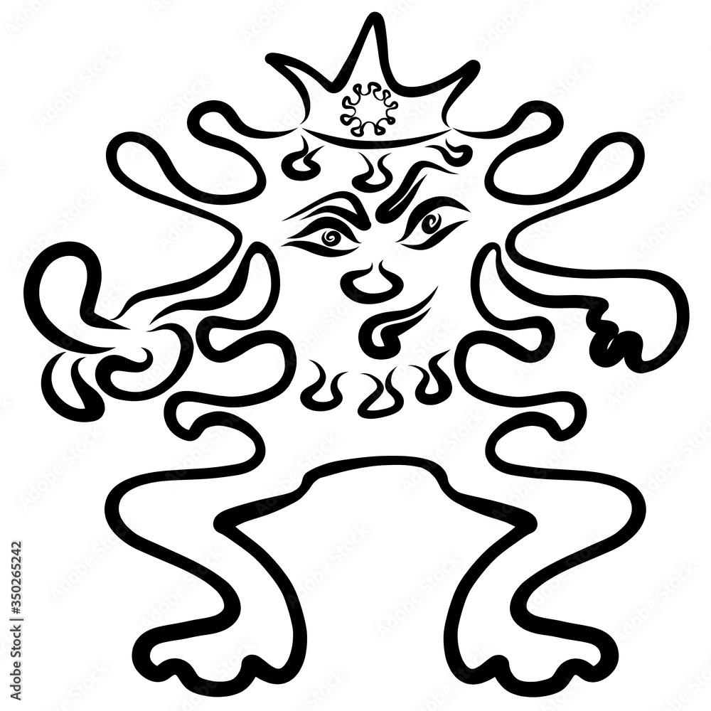 evil virus or a monster in a crown pokes at someone with a finger evil virus or a monster in a crown pokes at someone with a finger
