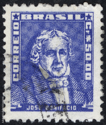Postage stamps of the Brazil. Stamp printed in the Brazil. Stamp printed by Brazil.