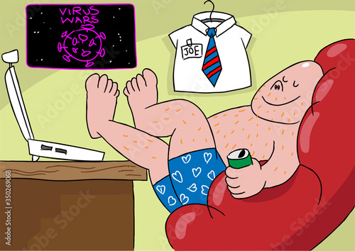 funny work from home coronavirus social distancing cartoon