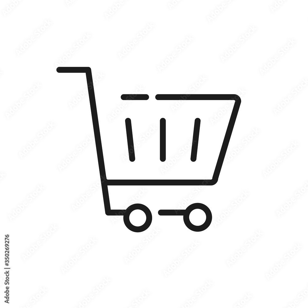 Shopping cart vector illustration in simple line design isolated on white background. Shopping icon Shopping cart vector illustration in simple line design isolated on white background. Shopping icon
