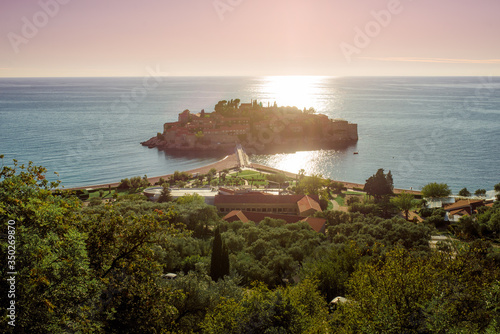 Isle Sveti Stefan Montenegro recreation trip travel spring summer nature village photo