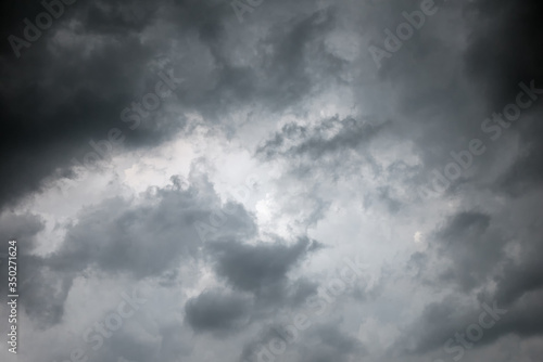 Clouds. Rain clouds. Storm is coming. Before a heavy rainstorm. Rain clouds background.