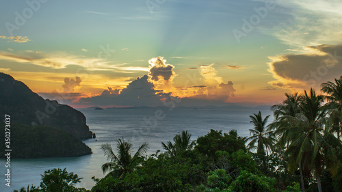 Phi Phi island sunset and sea time
