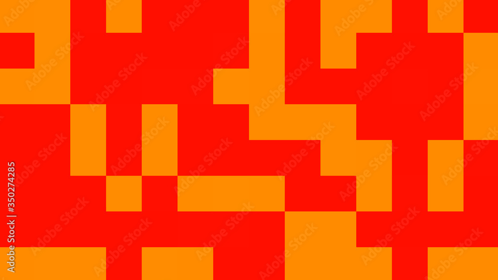 Abstract geometric background with red and orange polygons.