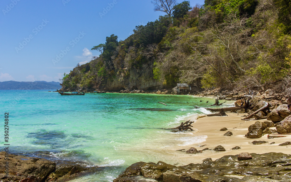 Phi Phi island beauty beach, clear blue water