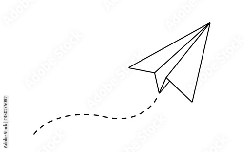 Linear paper plane vector icon