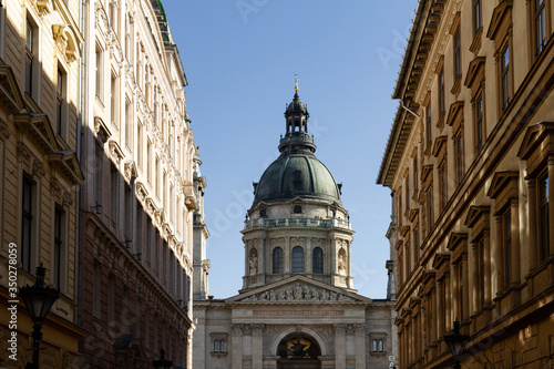 St. Stephen Basilica Budapest with Blue Sky