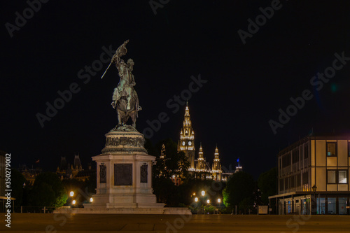 Vienna Statue at Night