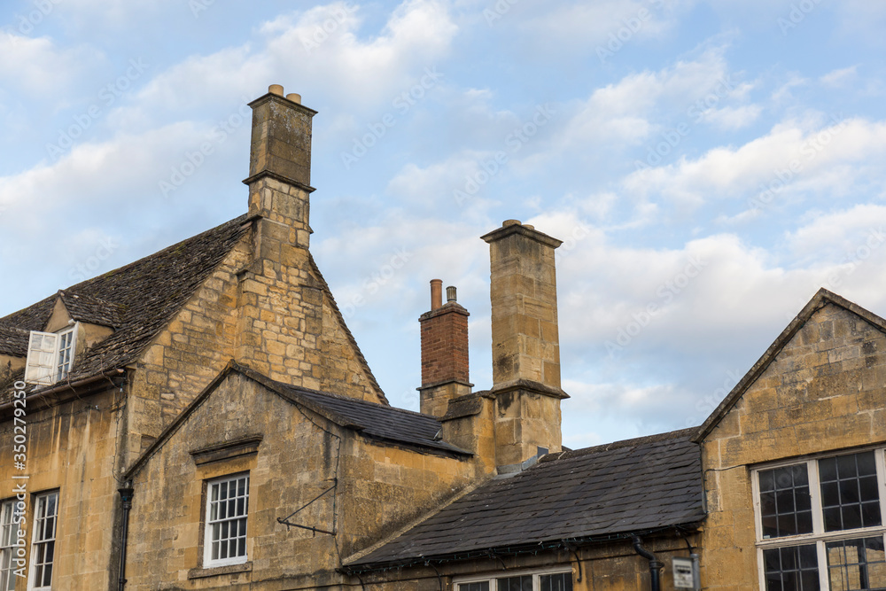 stone facades and roof of house in England stone facades and roof of house in England