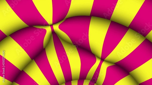 Strange psychedelic background warped circus tent style with heavy stripes of magenta and yellow photo