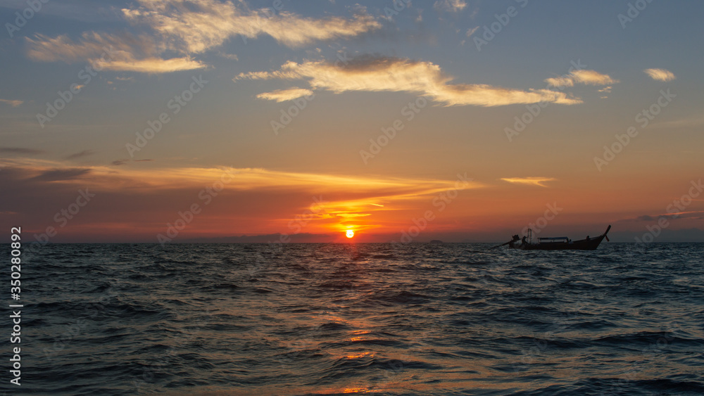 Phi Phi island simple sunset and sea