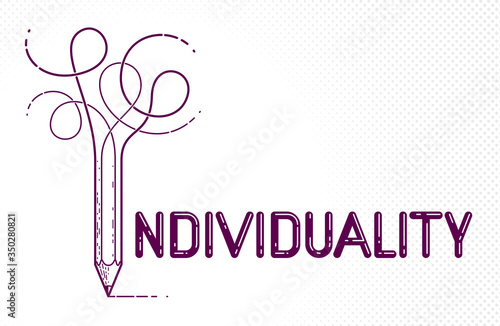 Individual word with pencil...