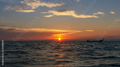 Phi Phi island simple sunset and sea