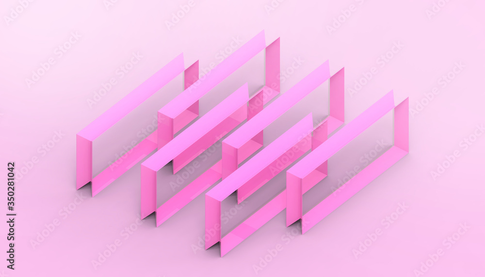 Illusion Creative Abstract Line art Concept and Ideas on Purple Monotone background - 3d rendering Illusion Creative Abstract Line art Concept and Ideas on Purple Monotone background - 3d rendering