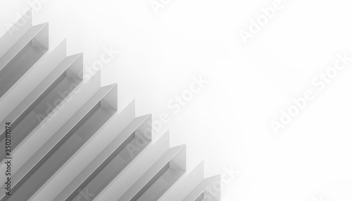 Illusion Creative Abstract Line art Concept and Ideas on Grey and white background - 3D Rendering