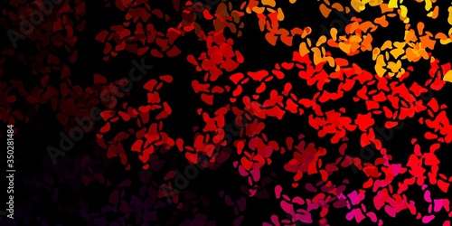 Dark pink, yellow vector template with abstract forms.