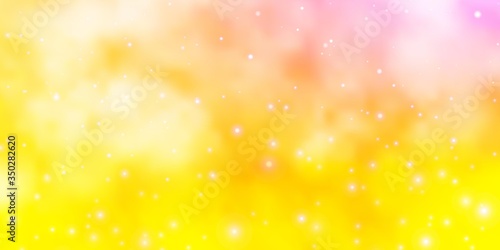 Light Pink, Yellow vector texture with beautiful stars. Decorative illustration with stars on abstract template. Pattern for websites, landing pages.