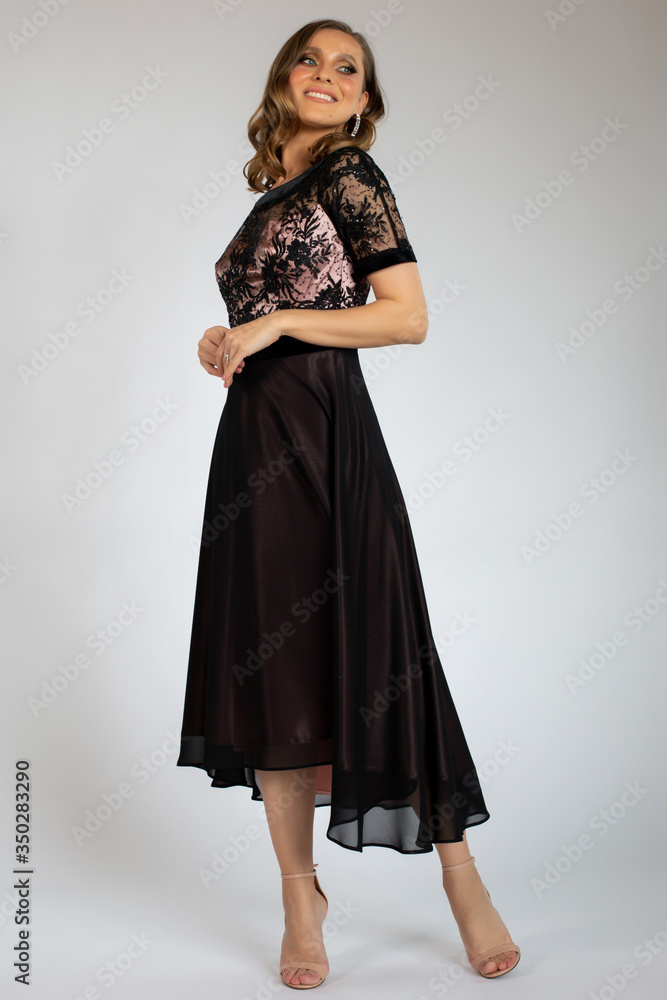 Fototapeta premium young model posing in fashion dress