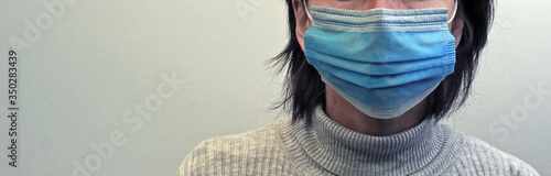 lady with a mask background medical