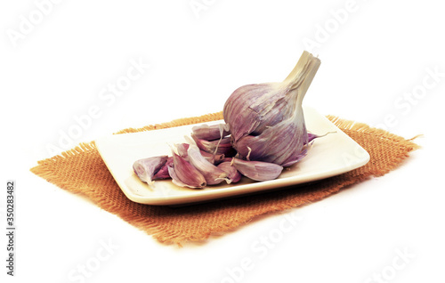 garlic on isolated white background