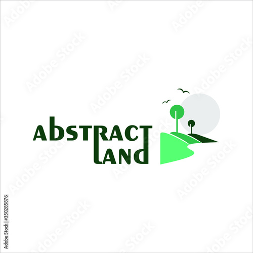 simple modern landscape logo rectangle style  best for nature icon design template idea