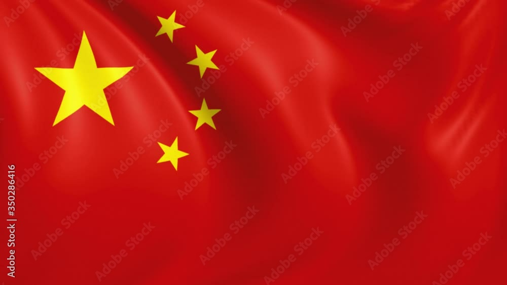people's republic of China flag waving in the wind with high quality texture in 4K National Flag of China Chinese people's republic of China flag waving in the wind with high quality texture in 4K National Flag of China Chinese