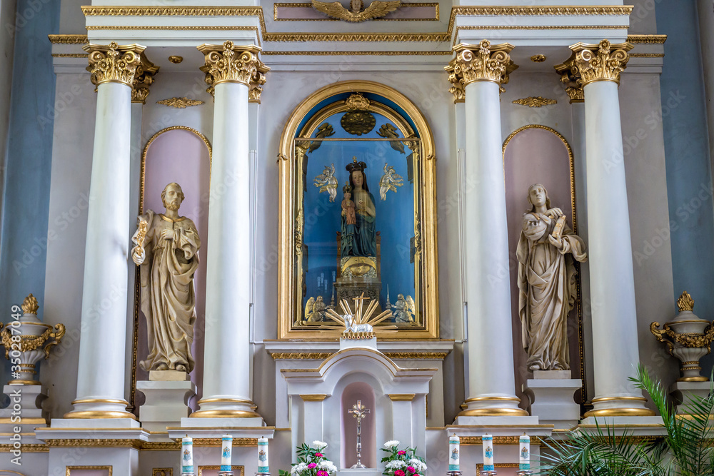 Chapel with miraculous statue of Madonna in Roman Catholic Basilica of Visitation of Blessed Virgin Mary in Sejny, Poland