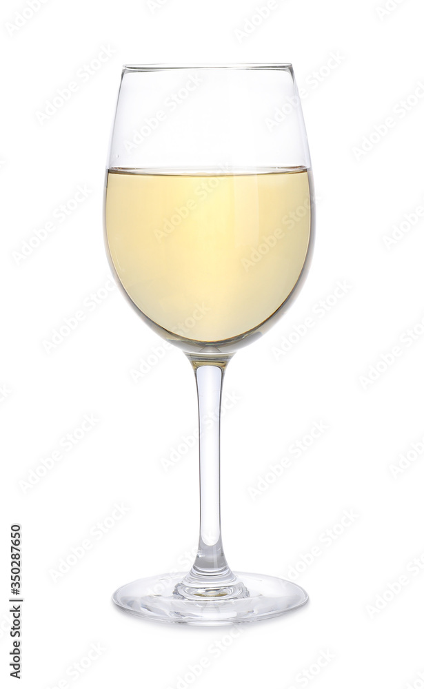 Crystal clear glass of wine isolated on white