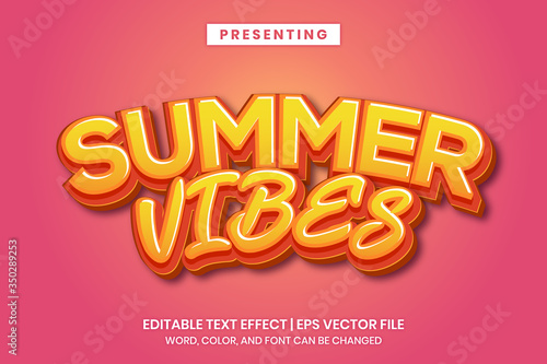 Summer vibes - poster headline editable text effect