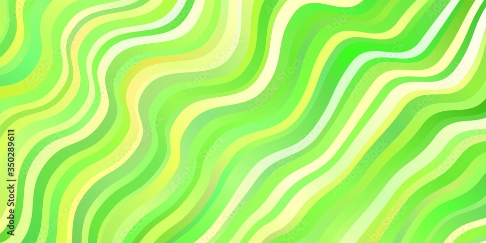 Fototapeta premium Light Green, Yellow vector backdrop with bent lines.