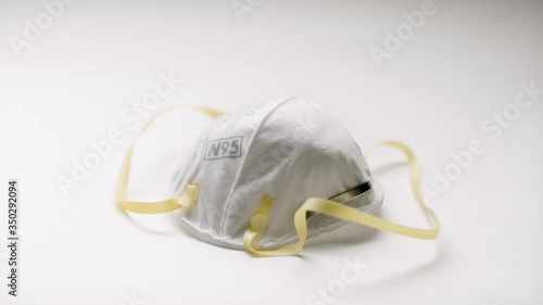 N95 Mask product shot. Pandemic protective gear. Shot on RED camera in 4k.  