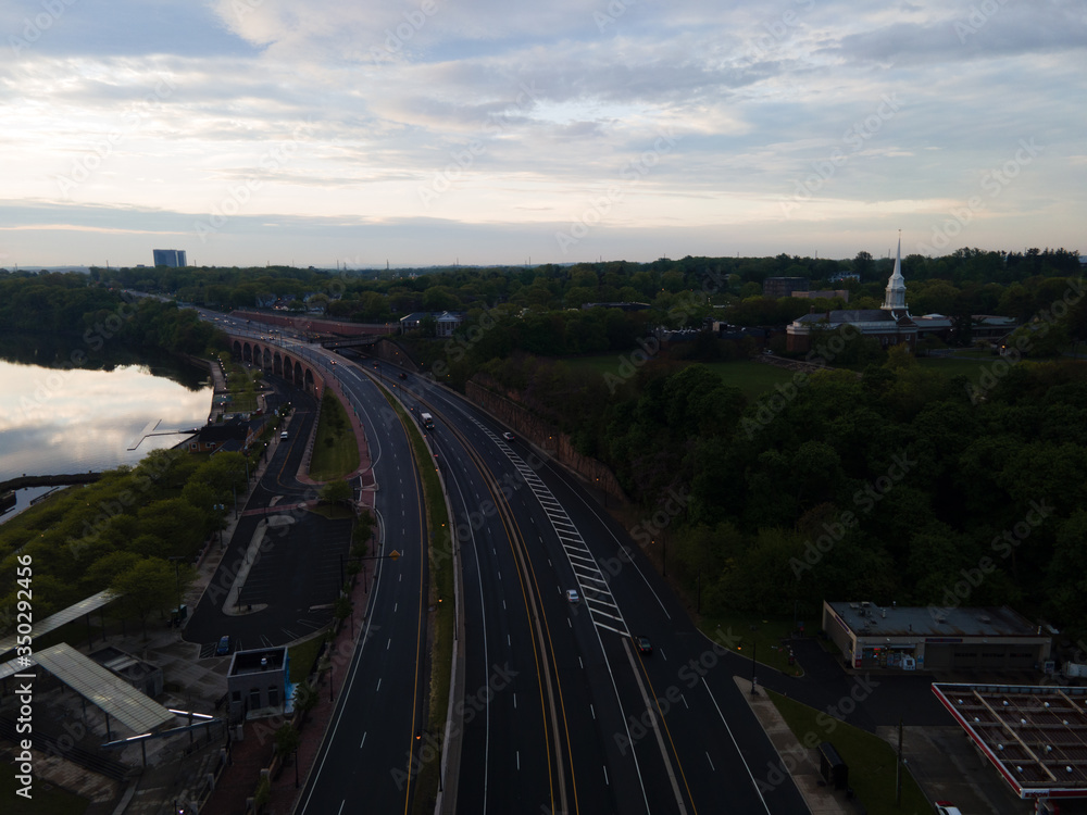 Aerial Sunrise in New Brunswick New Jersey