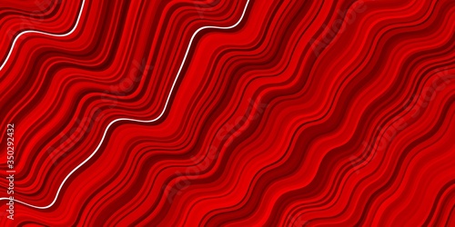 Light Red vector texture with curved lines.