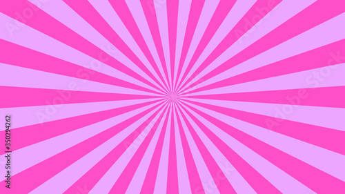 Abstract starburst background with pink rays. Banner vector illustration.