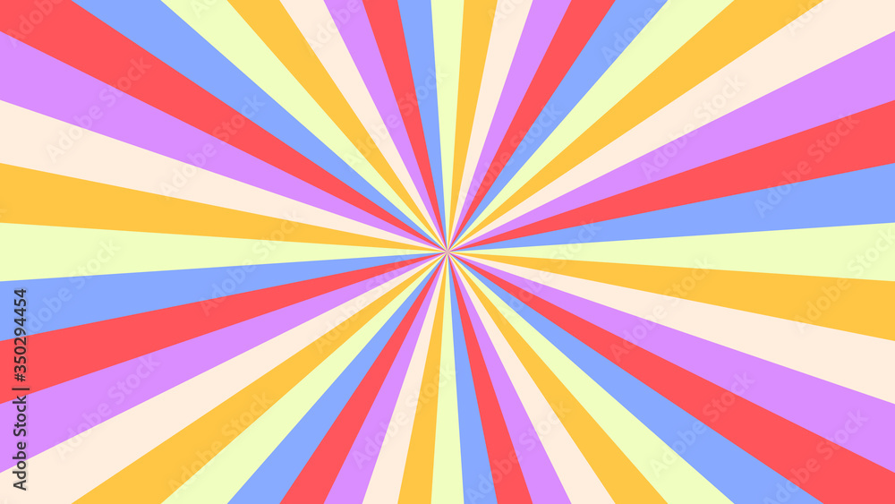 Abstract starburst background with yellow, purple, red, orange rays. Banner vector illustration. Abstract starburst background with yellow, purple, red, orange rays. Banner vector illustration.