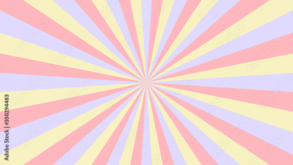 Abstract starburst background with yellow, red rays. Banner vector illustration.
