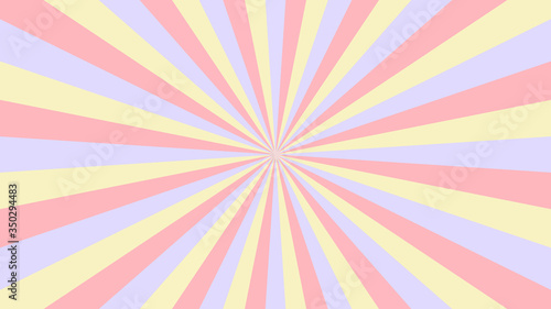 Abstract starburst background with yellow, red rays. Banner vector illustration.