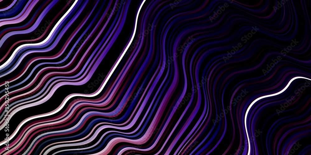 Naklejka premium Dark Pink, Green vector backdrop with circular arc. Brand new colorful illustration with bent lines. Pattern for commercials, ads.