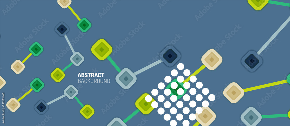 Abstract square dot connections, flat style multicolored geometric background for Wallpaper, Banner, Background, Card, Book Illustration, landing page or poster design Abstract square dot connections, flat style multicolored geometric background for Wallpaper, Banner, Background, Card, Book Illustration, landing page or poster design