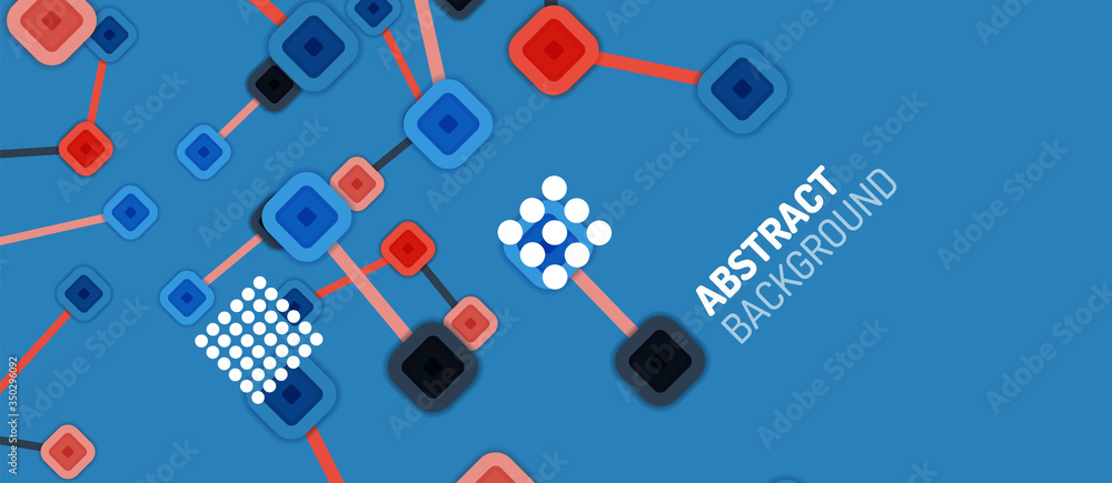 Abstract square dot connections, flat style multicolored geometric background for Wallpaper, Banner, Background, Card, Book Illustration, landing page or poster design Abstract square dot connections, flat style multicolored geometric background for Wallpaper, Banner, Background, Card, Book Illustration, landing page or poster design