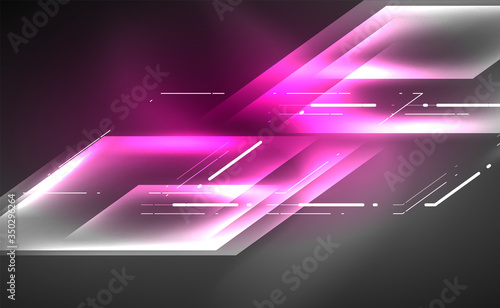 Dynamic neon shiny abstract background. Trendy abstract layout template for business or technology presentation, internet poster or web brochure cover, wallpaper