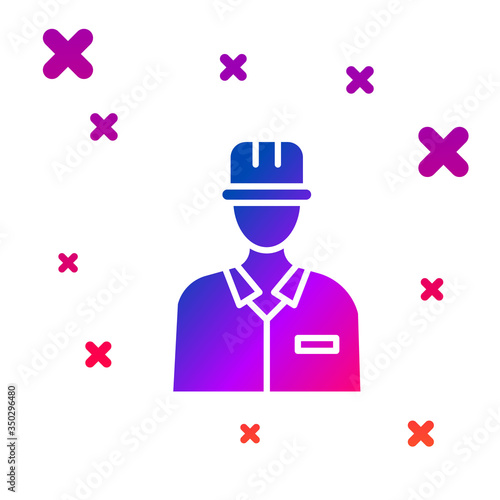 Color Oilman icon isolated on white background. Gradient random dynamic shapes. Vector Illustration