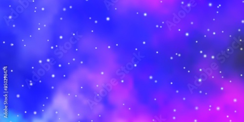 Light Pink, Blue vector layout with bright stars. Colorful illustration with abstract gradient stars. Best design for your ad, poster, banner.