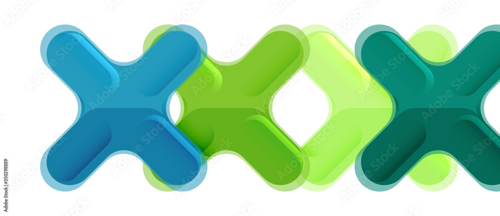 Glossy multicolored plastic style cross composition, x shape design, techno geometric modern abstract background. Trendy abstract layout template Glossy multicolored plastic style cross composition, x shape design, techno geometric modern abstract background. Trendy abstract layout template