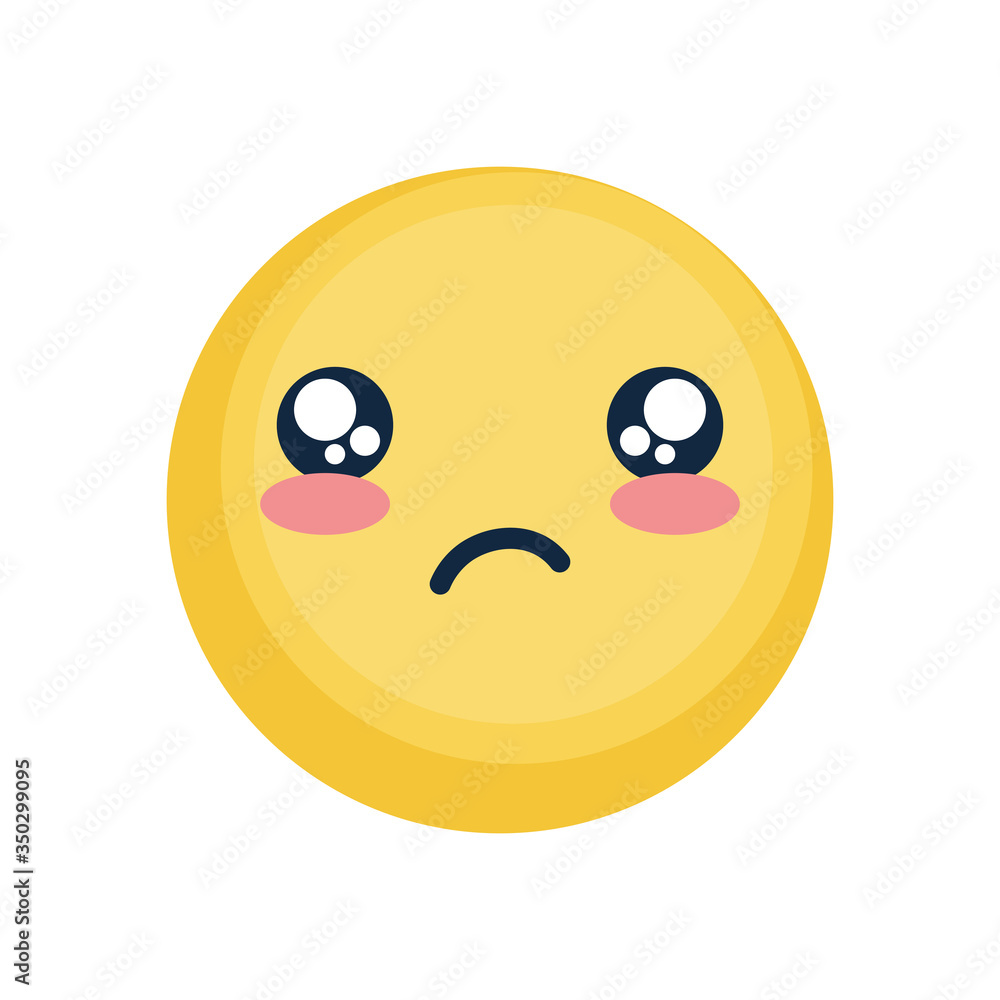 Fototapeta premium emoji with disappointed face icon, flat style