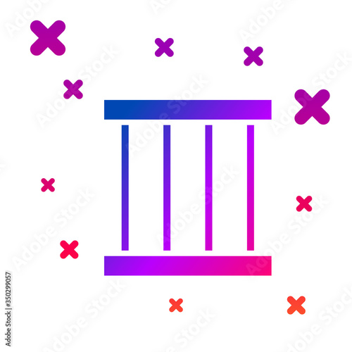 Color Prison window icon isolated on white background. Gradient random dynamic shapes. Vector Illustration