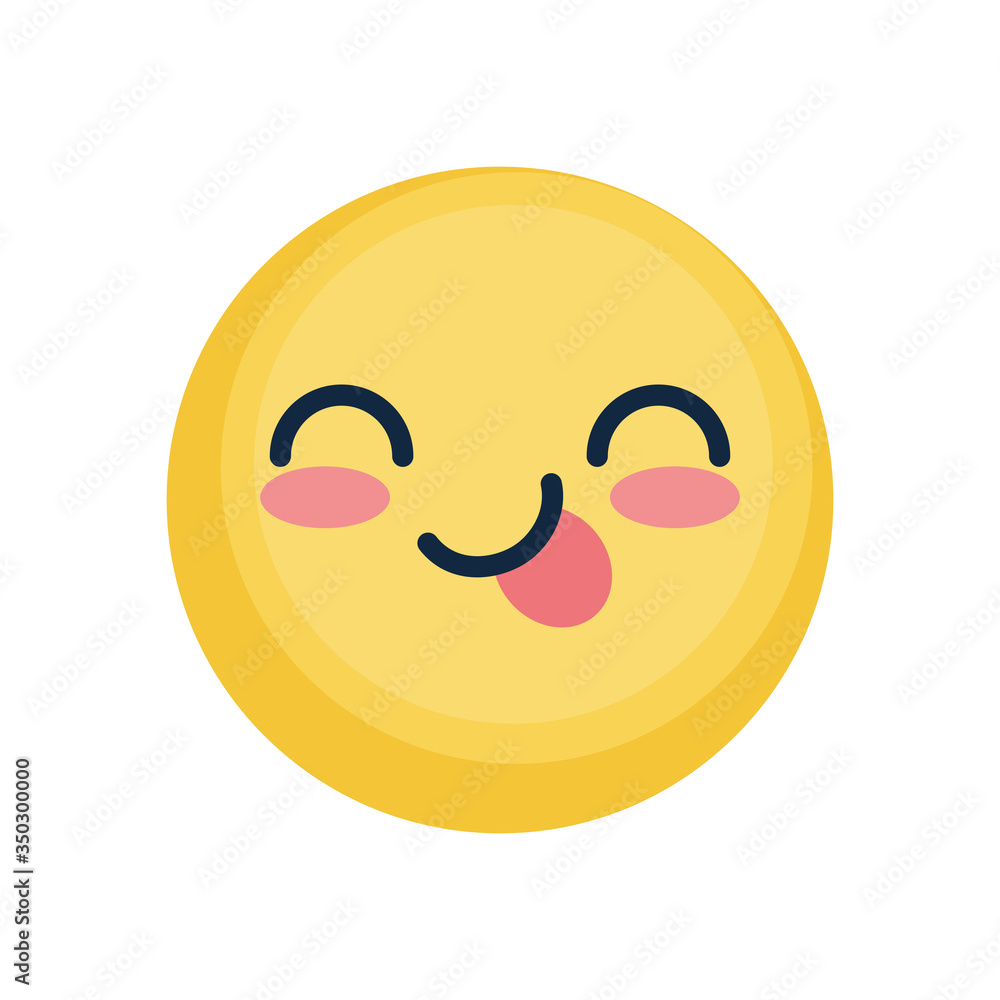 happy emoji with tongue out, flat style happy emoji with tongue out, flat style