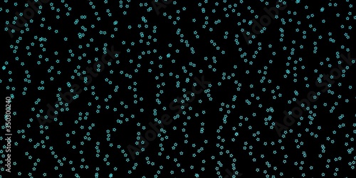 Dark Blue, Green vector background with small and big stars. Shining colorful illustration with small and big stars. Pattern for wrapping gifts.