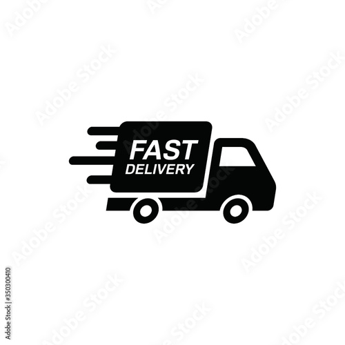 Free shipping delivery service logo badge. Fast time delivery order. Quick shipping delivery icon