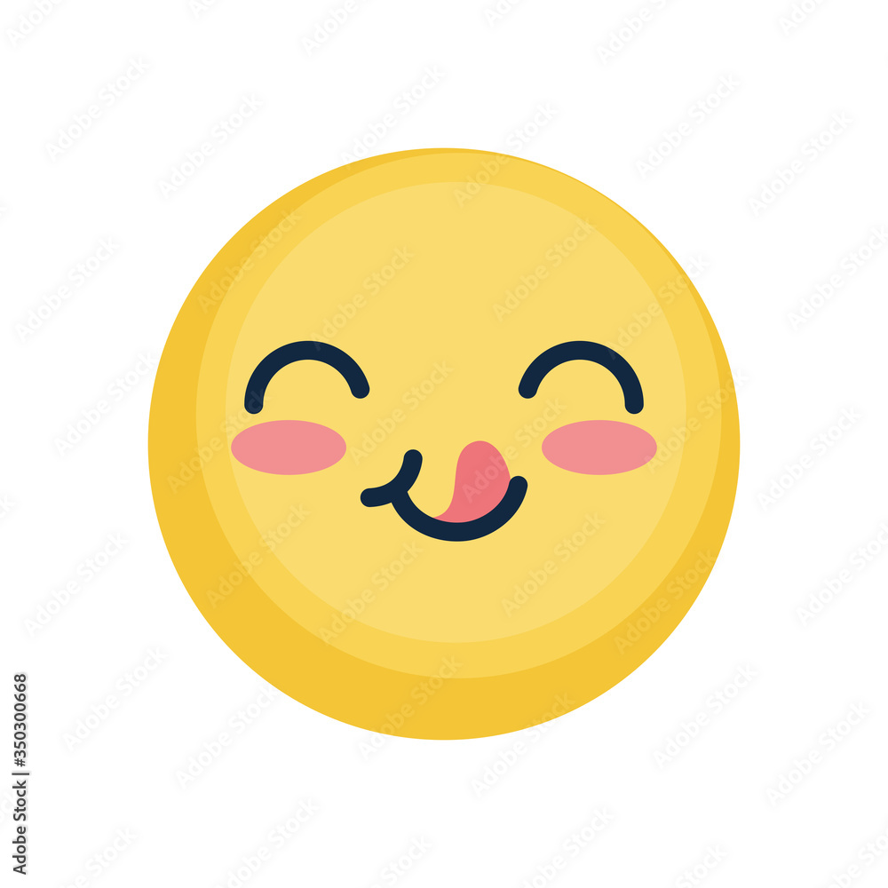happy emoji face with tongue, flat style happy emoji face with tongue, flat style